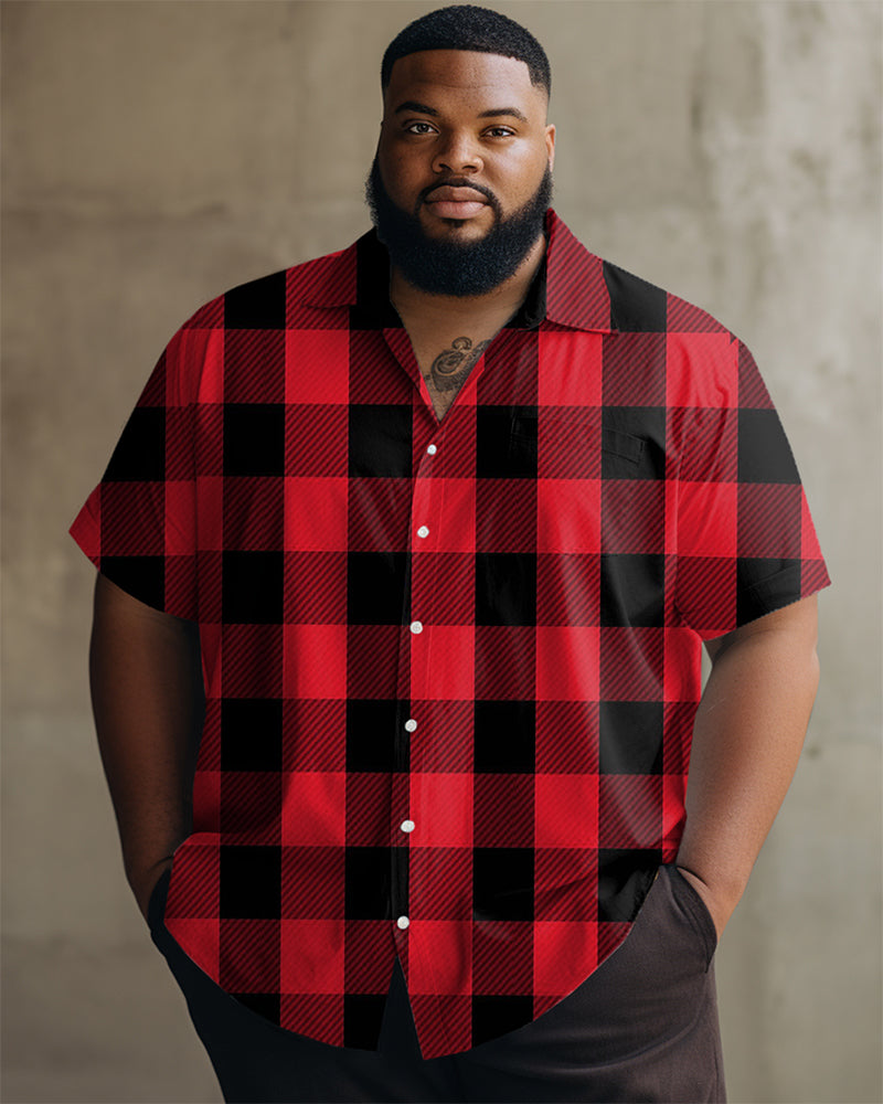 Big & Tall Red Plaid Jeans for big men