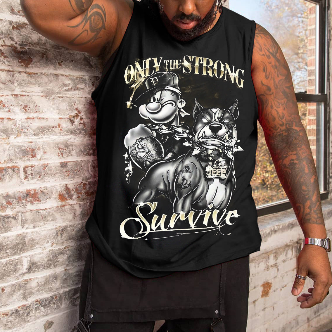Big & Tall Graphic Tank Top for big men