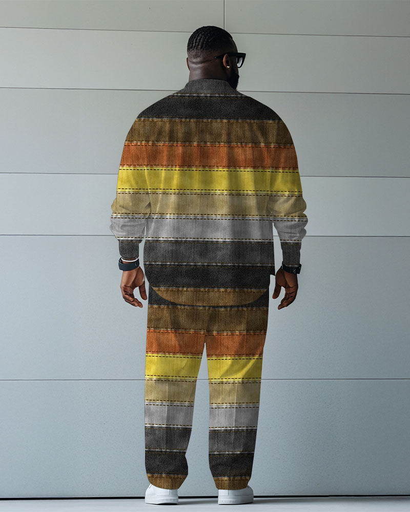 Big & Tall Colorblock T-Shirt Pants Set for big men view 4