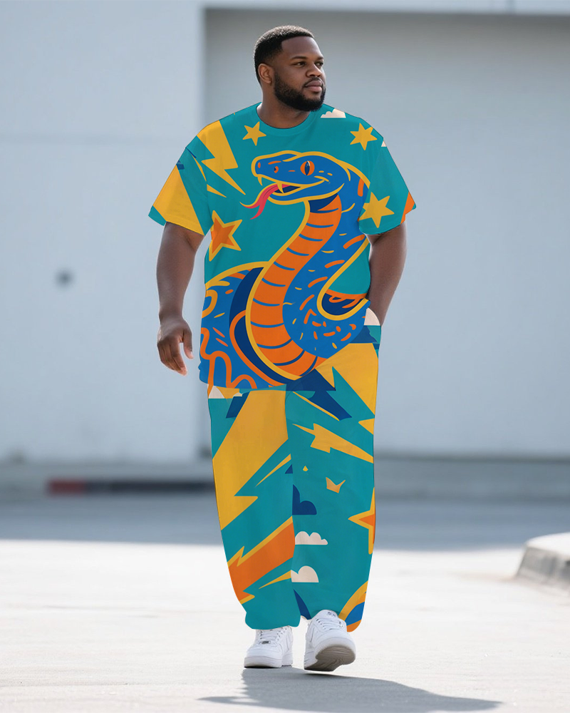 Big & Tall Streetwear T-Shirt Pants Set for big men view 1