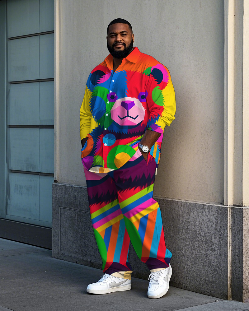 Big & Tall Graffiti T-Shirt Pants Set for big men view 1