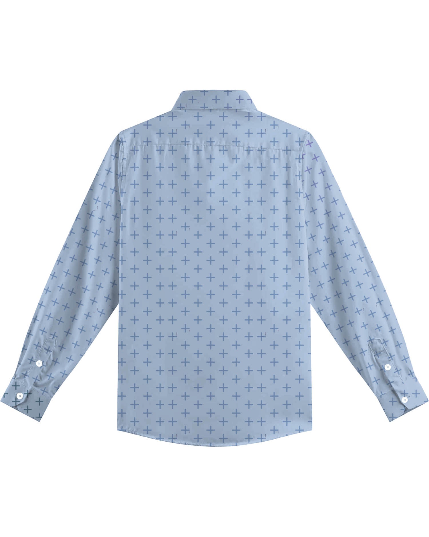 Big & Tall Blue Business Casual Long Sleeve Shirt for big men view 3