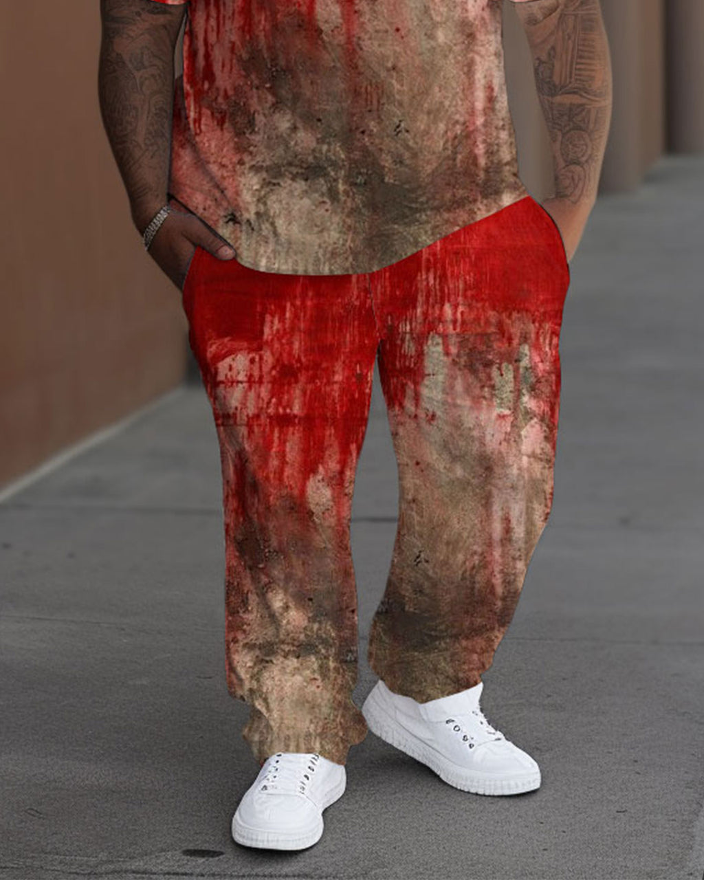 Big & Tall Graphic T-Shirt Pants Set for big men view 3