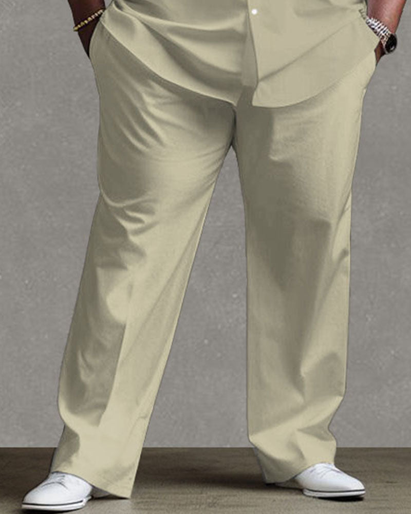 Big & Tall Graphic Vintage T-Shirt Pants Set for big men view 3