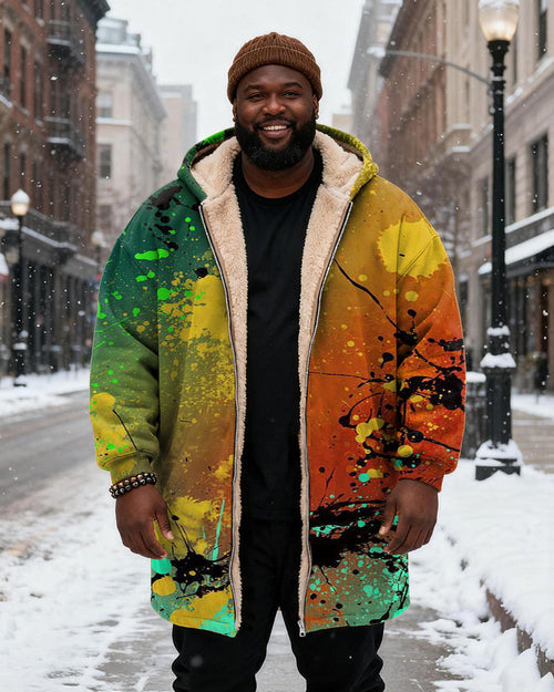 Big & Tall Green Graphic Graffiti Hoodie for big men view 2