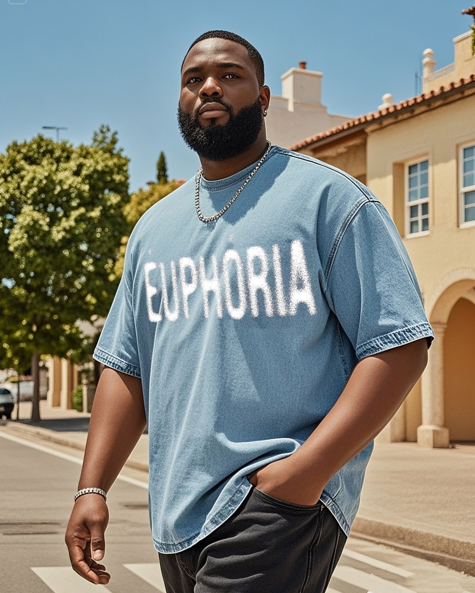Big & Tall Denim T-Shirt for big men