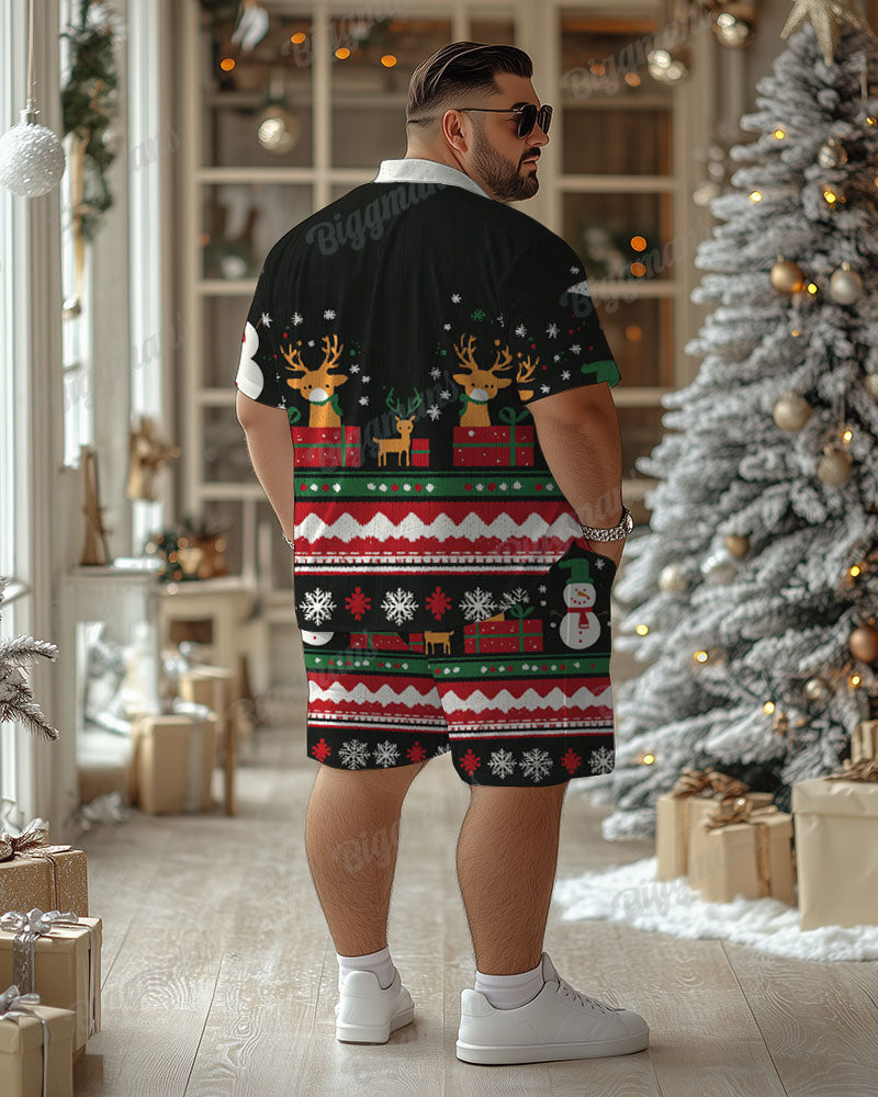 Big & Tall Streetwear T-Shirt Shorts Set for big men view 2