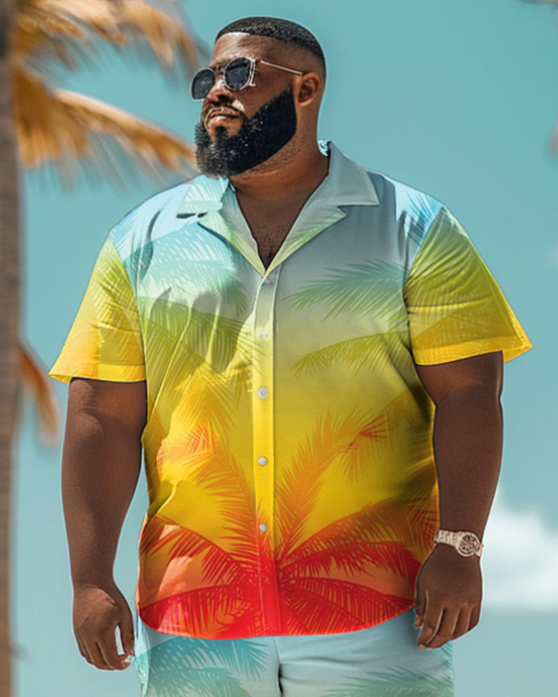 Big & Tall Hawaiian Gradient Graphic Jeans for big men view 3