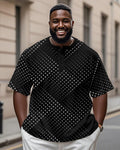 Big & Tall Black Geometric Graphic T-Shirt for big men view 1