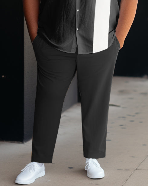 Big & Tall Graphic Business Casual T-Shirt Pants Set for big men view 3