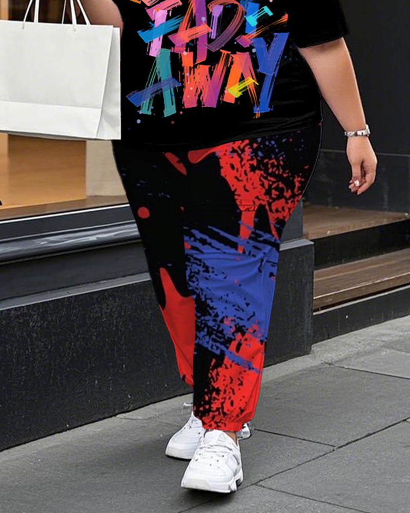Big & Tall Graphic T-Shirt Pants Set for big men view 3
