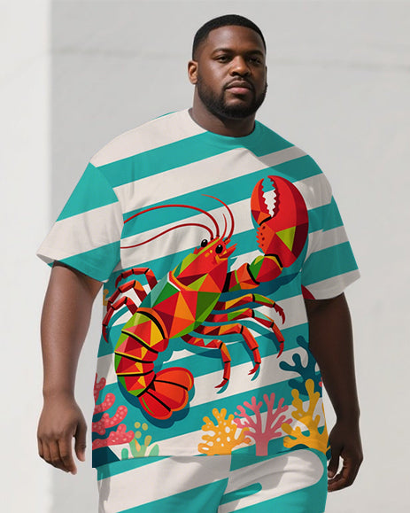 Big & Tall Streetwear T-Shirt Pants Set for big men view 2