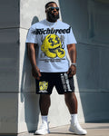 Big & Tall Graffiti T-Shirt Shorts Set for big men view 1