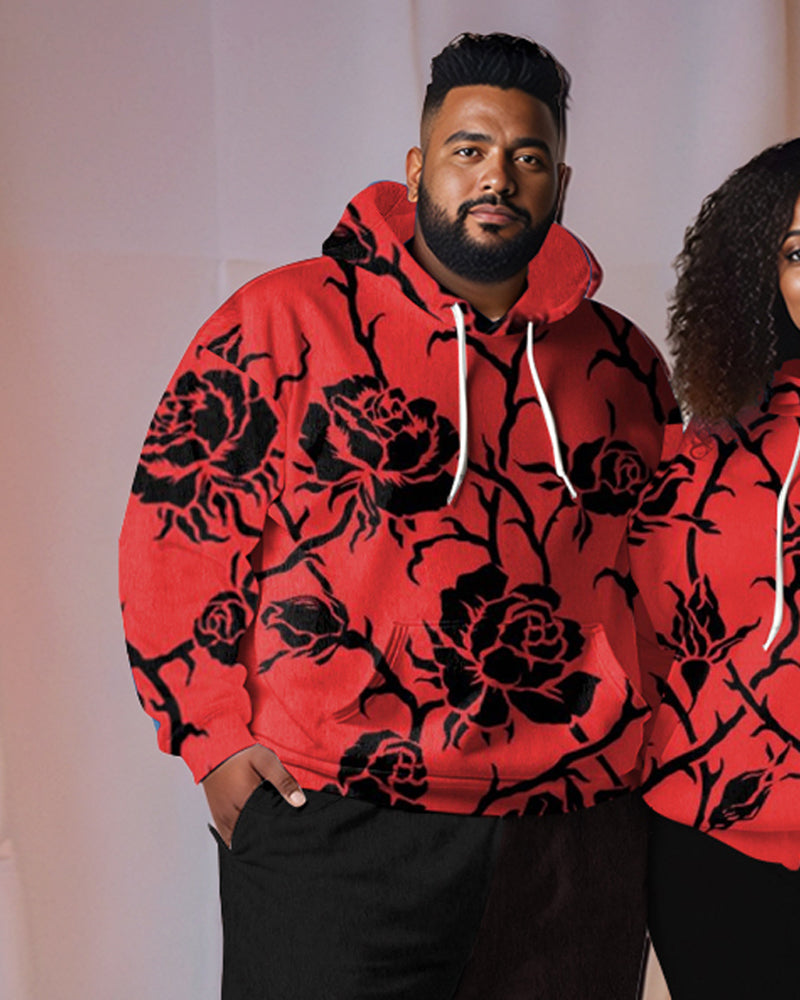 Big & Tall Graphic Hoodie Sweatpants Set for big men view 4