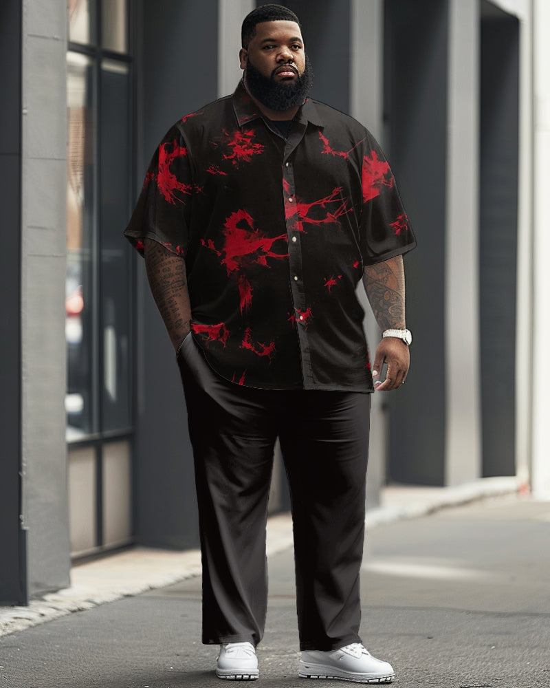 Big & Tall Graphic Splash Ink Shirt Shorts Set for big men view 1