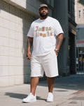 Big & Tall Graphic T-Shirt Shorts Set for big men view 1