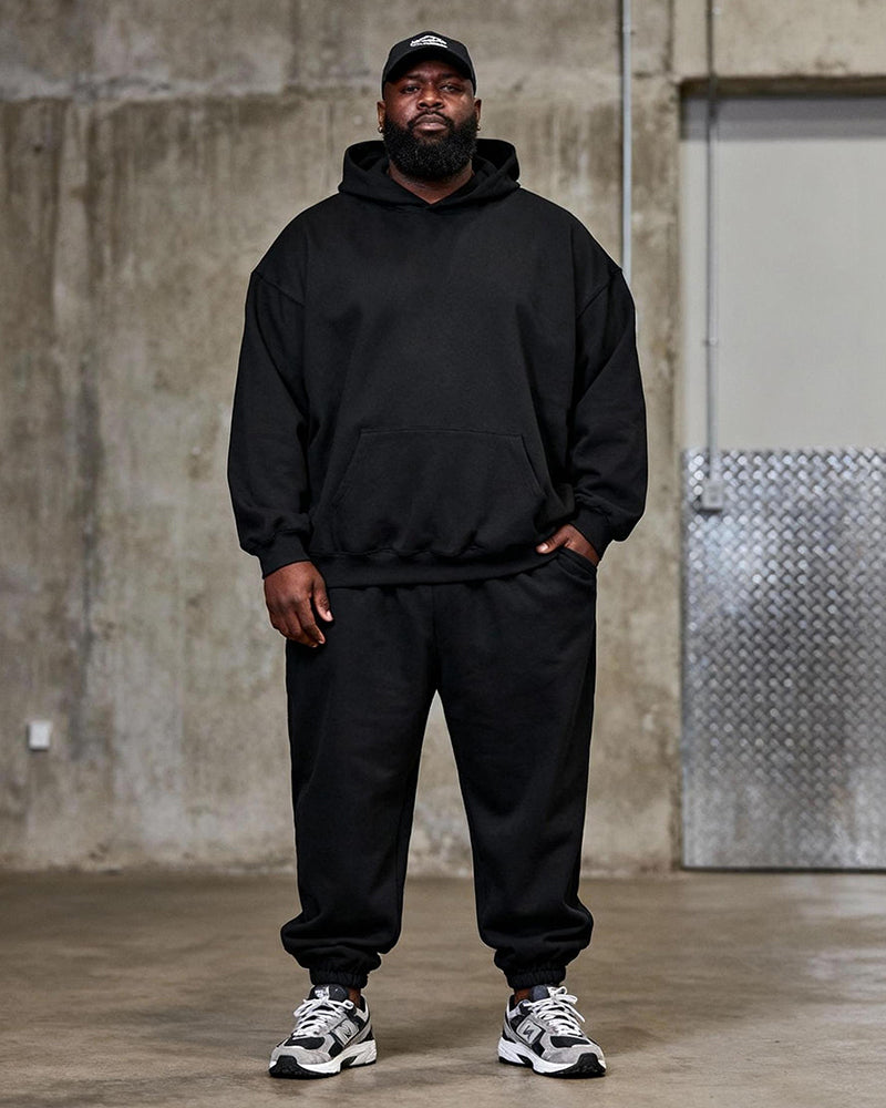 Big & Tall Black Pink Graffiti Hoodie Sweatpants Set for big men view 4