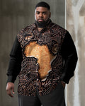 Big & Tall Geometric Shirt Pants Set for big men