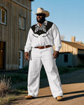 Big & Tall Western Vintage T-Shirt Pants Set for big men view 1