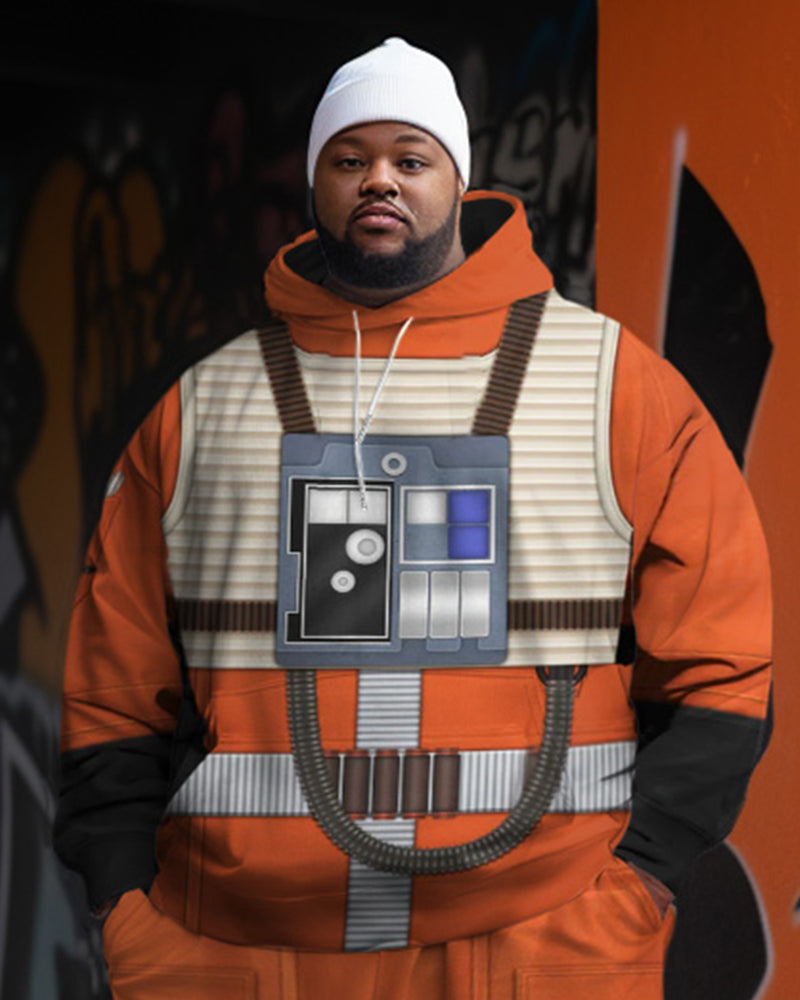 Big & Tall Geometric Hoodie Sweatpants Set for big men view 2