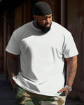 Big & Tall Solid Color Camouflage T-Shirt Pants Set for big men view 2