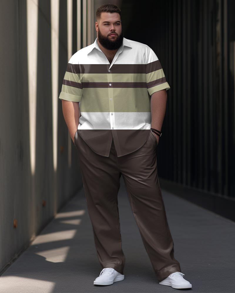 Big & Tall Business Casual T-Shirt Pants Set for big men view 1