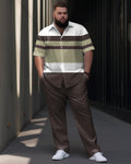 Big & Tall Business Casual T-Shirt Pants Set for big men view 1