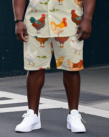 Big & Tall Streetwear T-Shirt Shorts Set for big men view 3