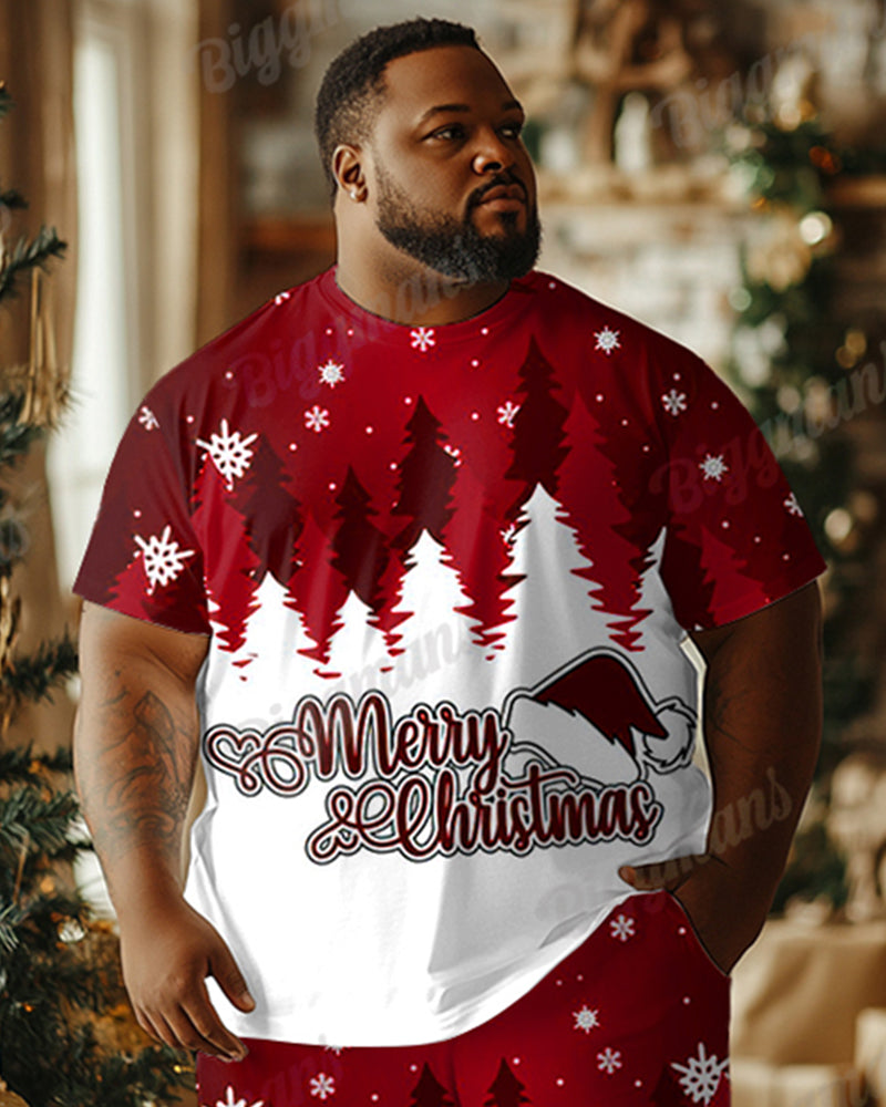 Big & Tall Graphic T-Shirt Shorts Set for big men view 2