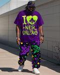 Big & Tall Graphic Graffiti T-Shirt Pants Set for big men view 1
