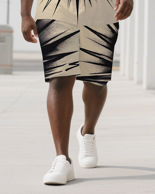 Big & Tall Skull T-Shirt Shorts Set for big men view 3