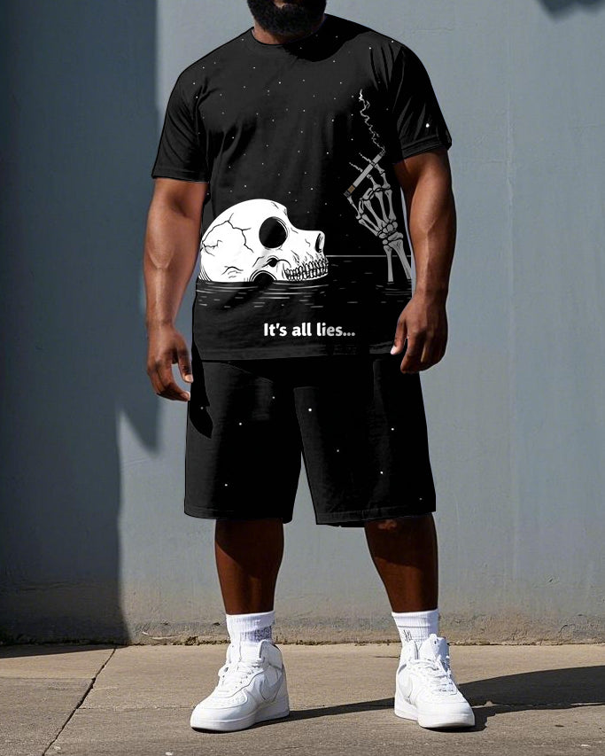 Big & Tall Graphic Skull Two-piece Set for big men view 1