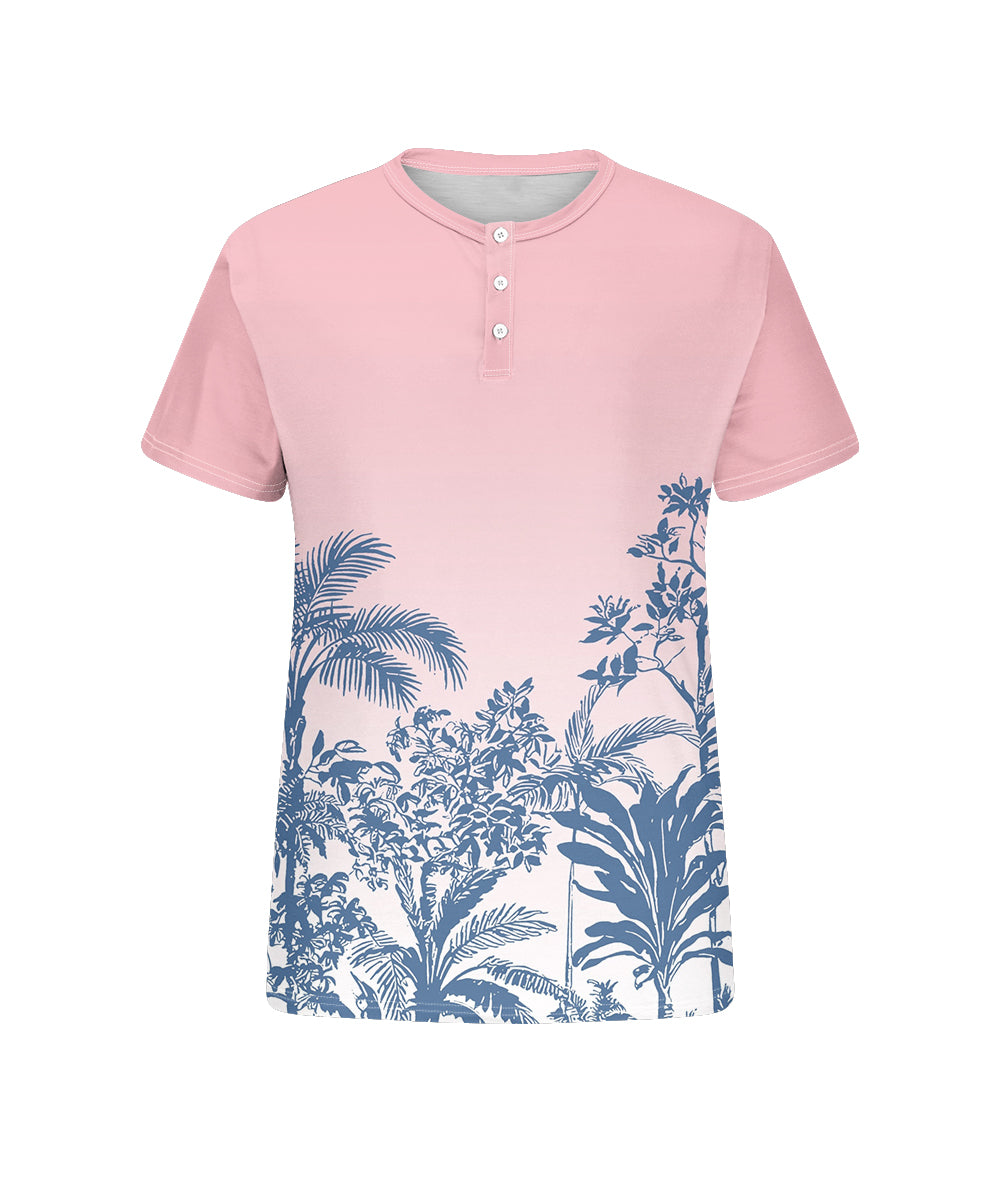 Big & Tall Pink Hawaiian Gradient T-Shirt for big men view 4