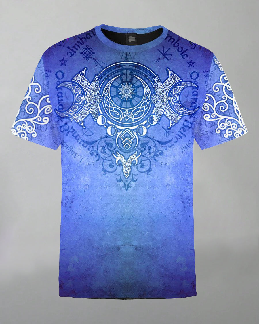 Big & Tall Blue Graphic T-Shirt Shorts Set for big men view 2