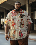 Big & Tall Hawaiian Graphic Jeans for big men