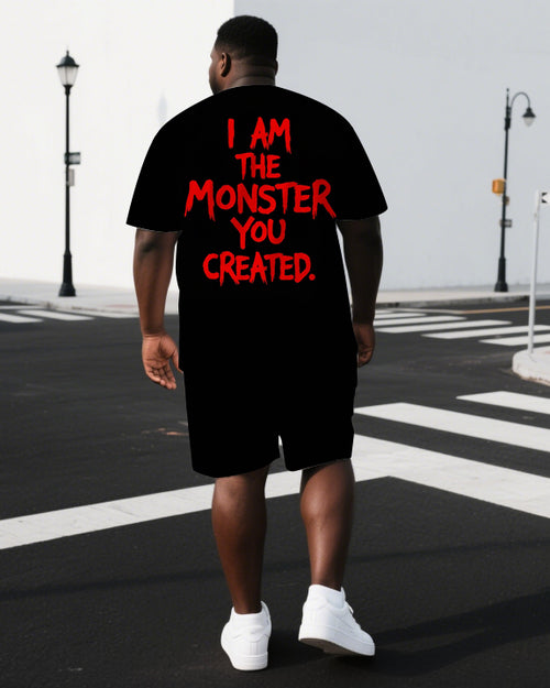 Big & Tall Graphic Streetwear Two-piece Set for big men view 1