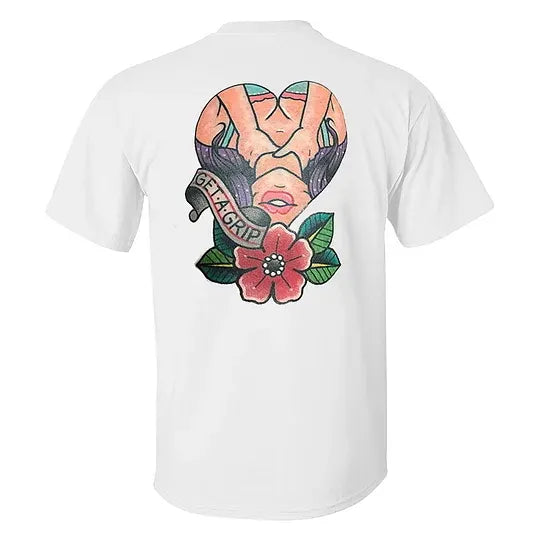 Big & Tall Graphic Floral Streetwear T-Shirt for big men view 3