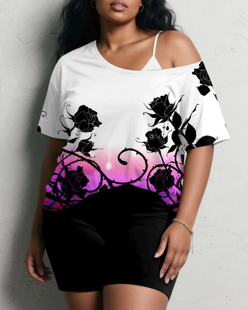 Big & Tall Gradient Graphic Vintage Two-piece Set for big men view 1
