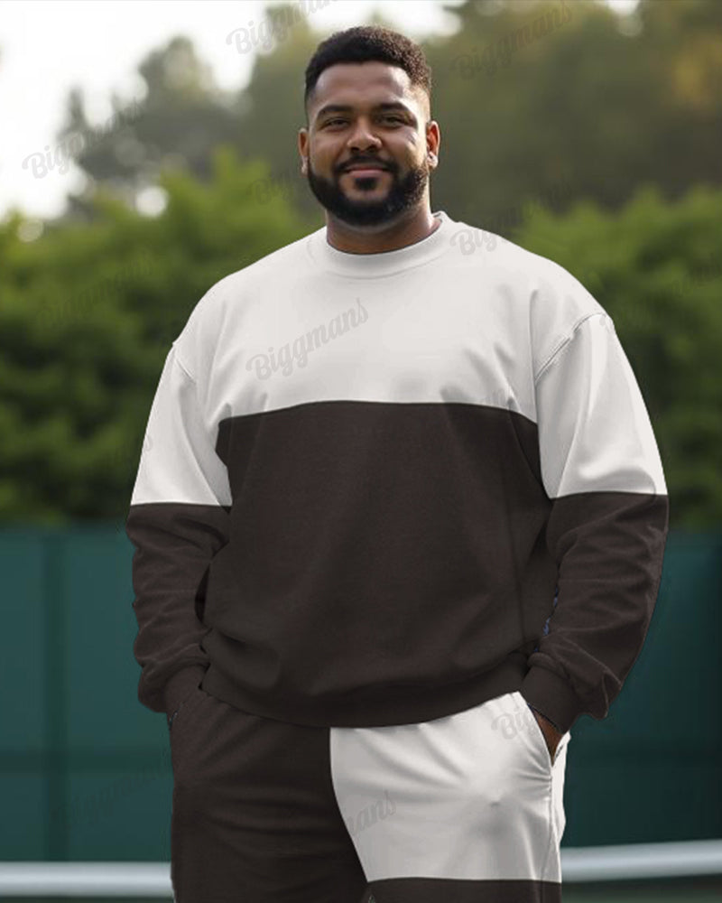 Big & Tall Colorblock Hoodie Sweatpants Set for big men view 2
