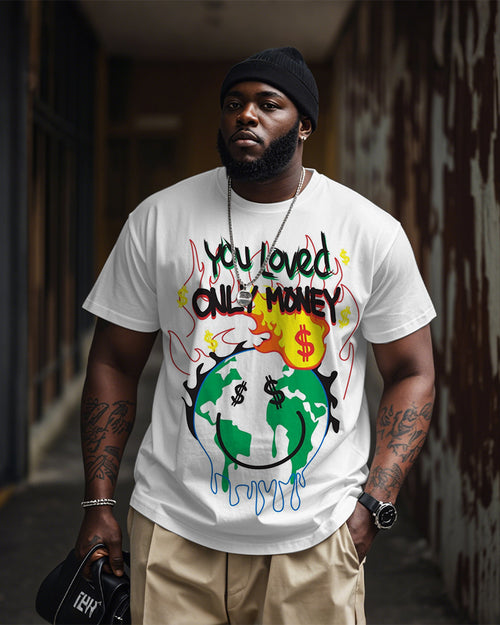 Big & Tall Graphic Graffiti Streetwear T-Shirt for big men