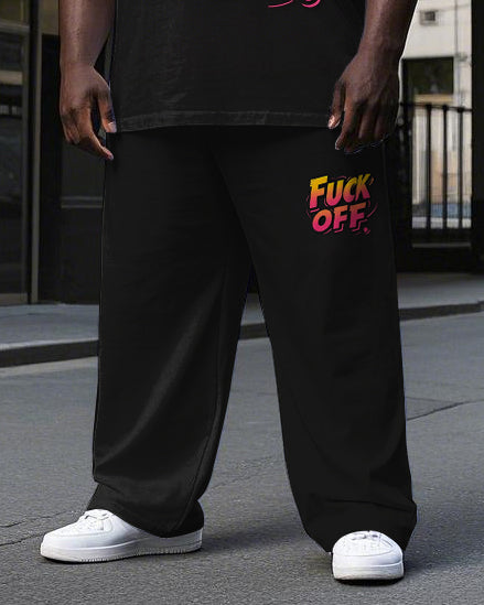 Big & Tall Gradient Graphic T-Shirt Pants Set for big men view 3