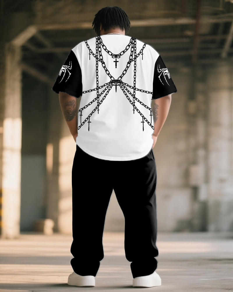 Big & Tall Graphic T-Shirt Pants Set for big men view 4