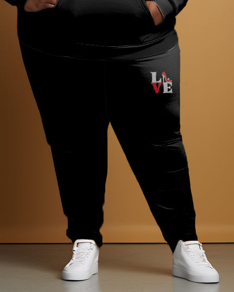 Big & Tall Solid Color Athletic Hoodie Sweatpants Set for big men view 3