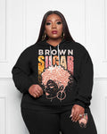 Big & Tall Brown Hoodie Sweatpants Set for big men view 2