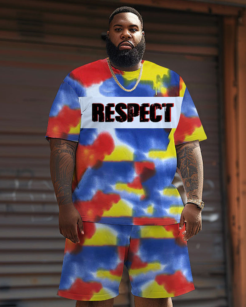 Big & Tall Graphic Streetwear Two-piece Set for big men view 1
