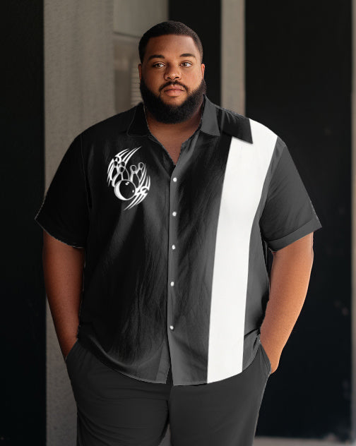 Big & Tall Graphic Business Casual T-Shirt Pants Set for big men view 2