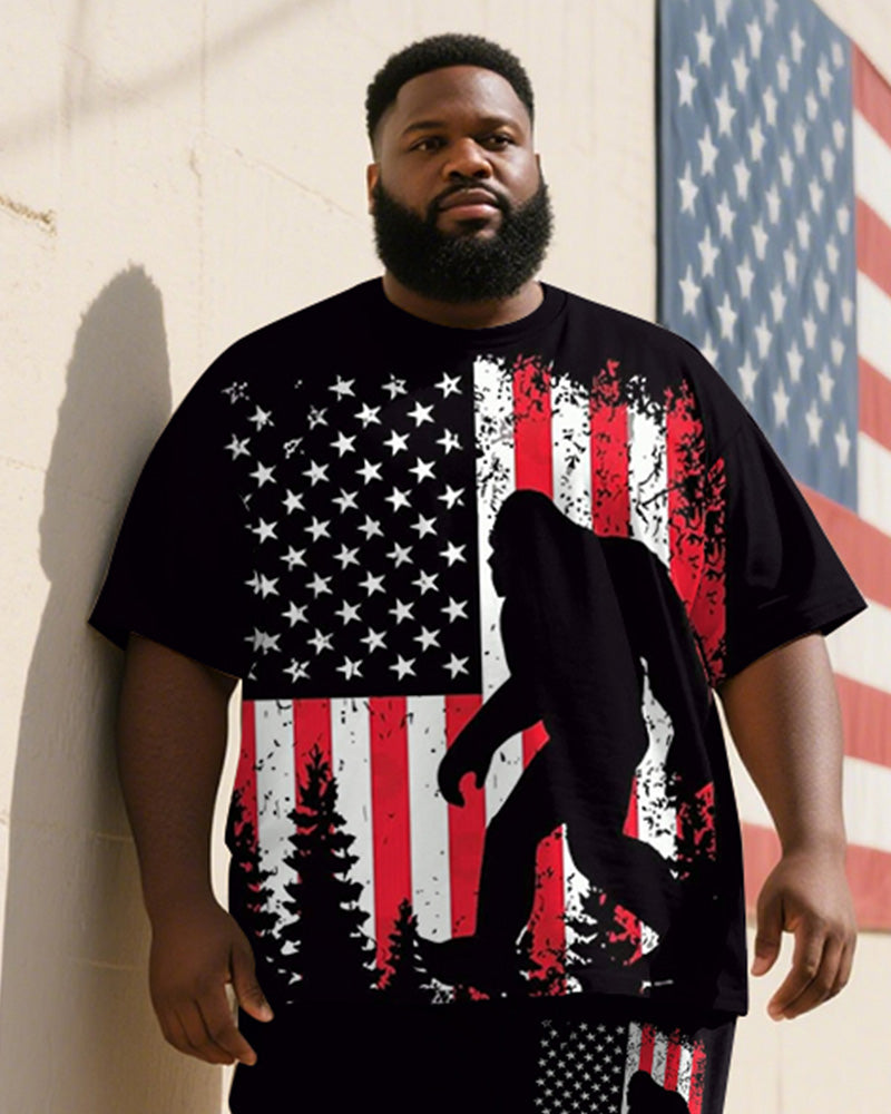 Big & Tall Graphic T-Shirt Pants Set for big men view 2