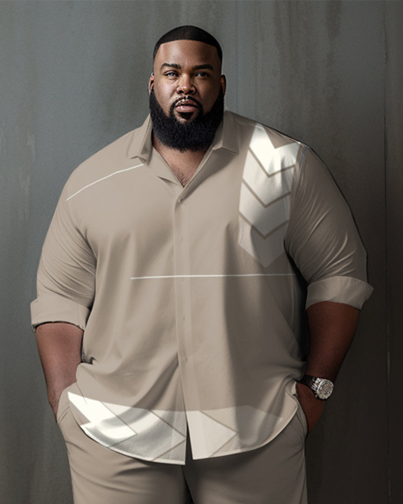Big & Tall Geometric Graphic Two-piece Set for big men view 2