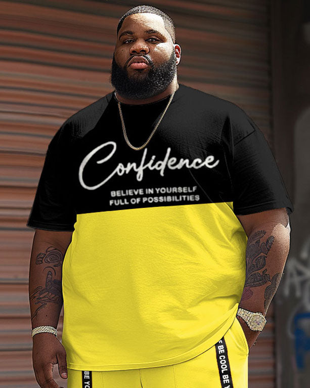 Big & Tall Graphic Streetwear Two-piece Set for big men view 2