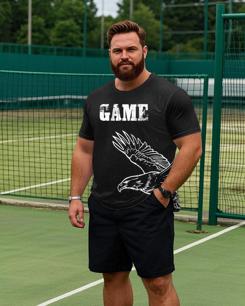 Big & Tall Black Graphic T-Shirt for big men view 2